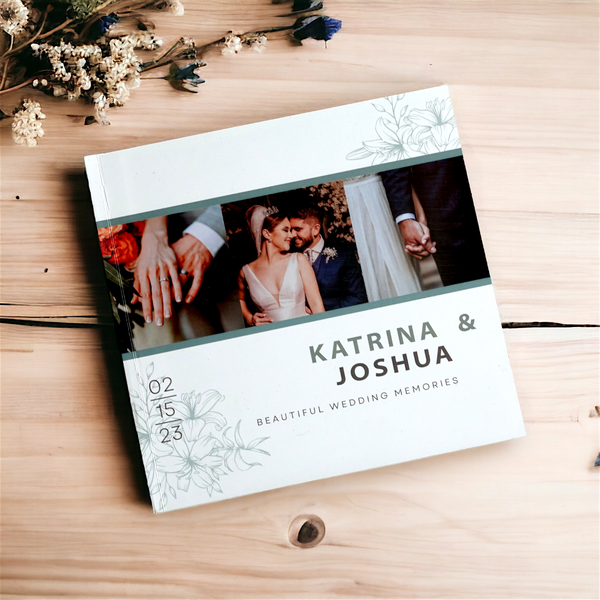 Minimalist Floral Wedding Album