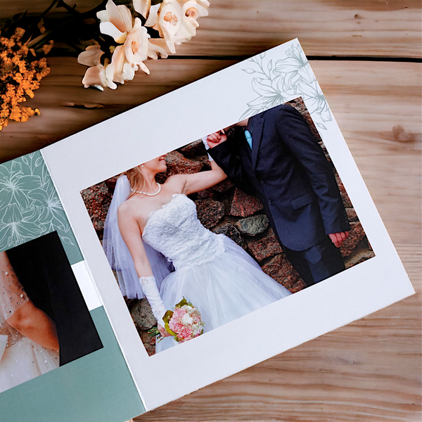 Minimalist Floral Wedding Album